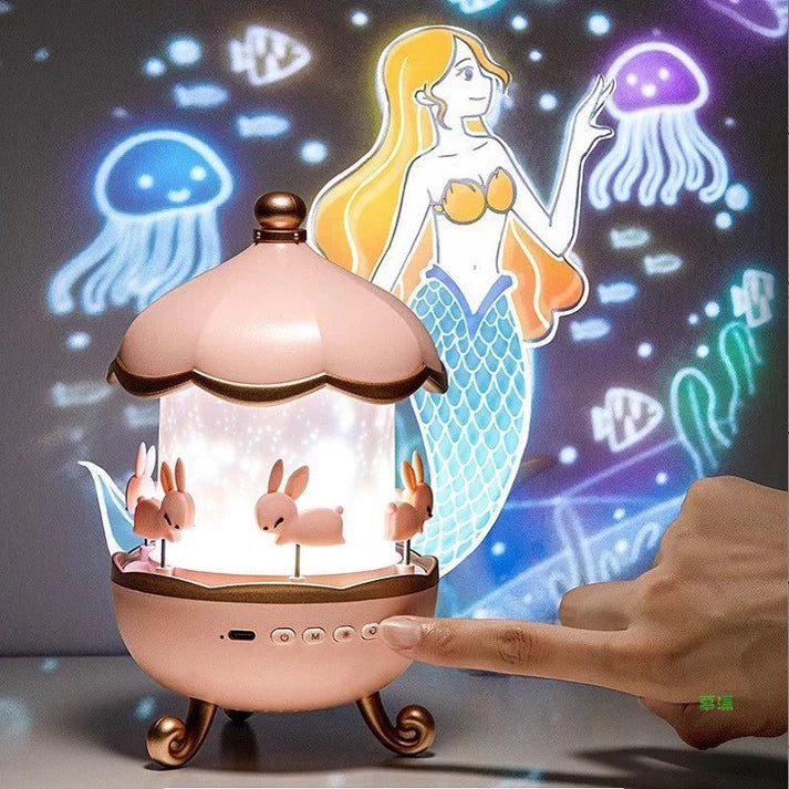 Children's Projector Lamp with 12 Discs + Rechargeable Battery - Educational and Fun Night Light